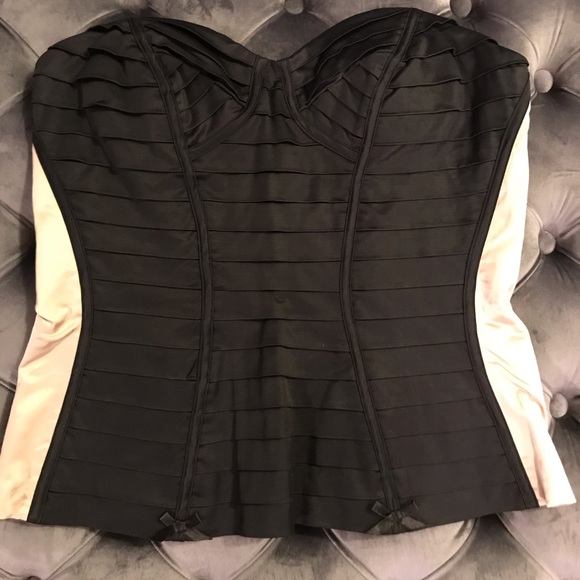 bebe Tops - BEBE black/nude zipper bustier size M